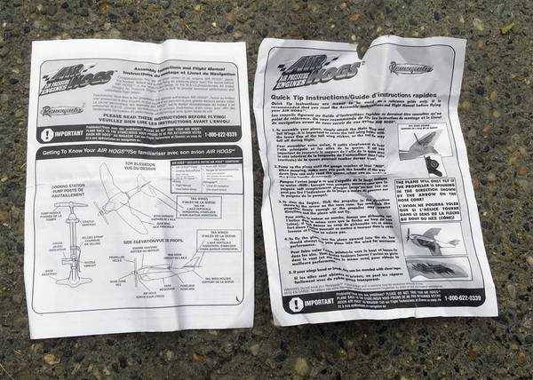 air hogs instruction manuals