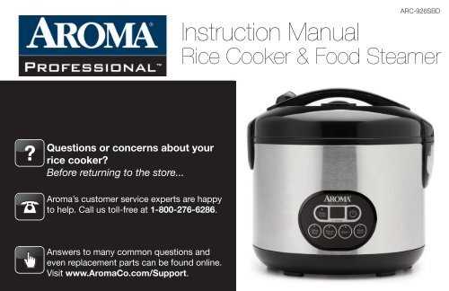 aroma digital rice cooker instruction manual