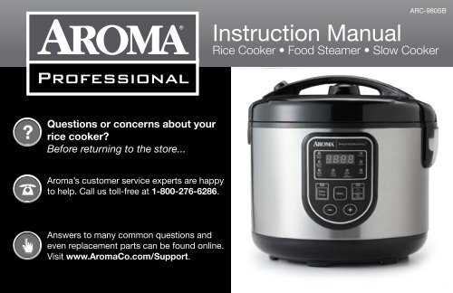 aroma professional rice cooker instruction manual