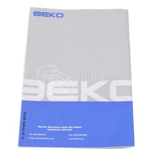 beko washing machine instructions manuals