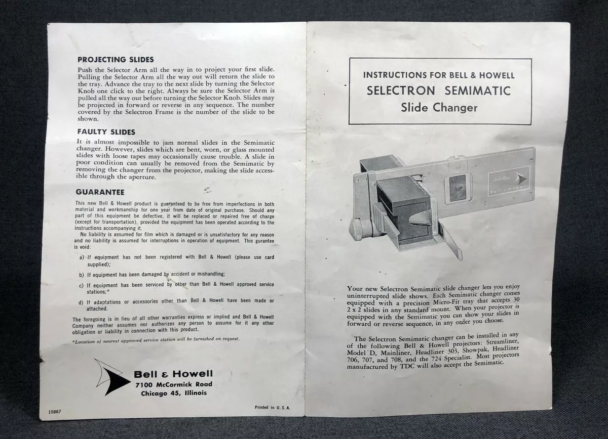 bell & howell instruction manuals