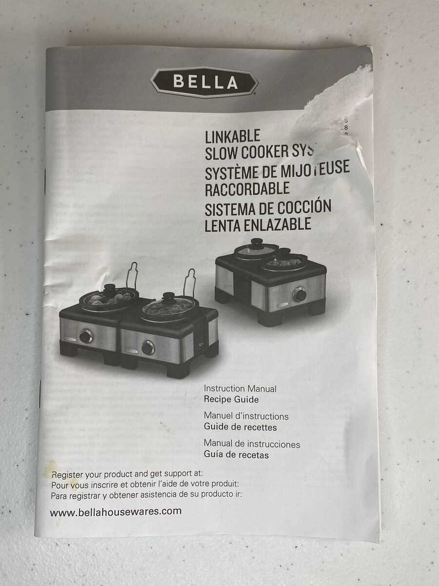 bella crock pot instruction manual