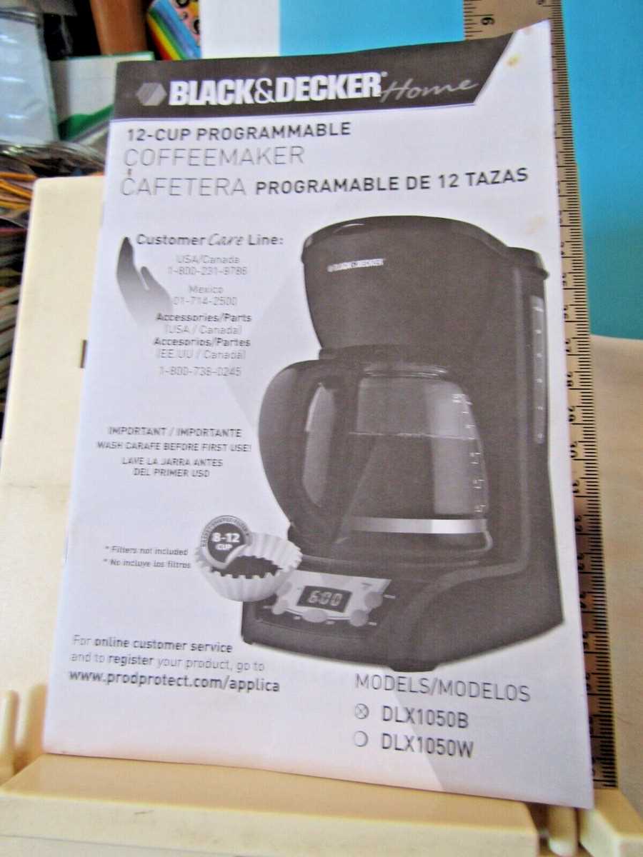 black and decker coffee maker instruction manual