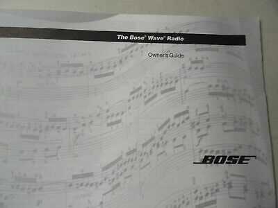 bose wave radio instruction manual