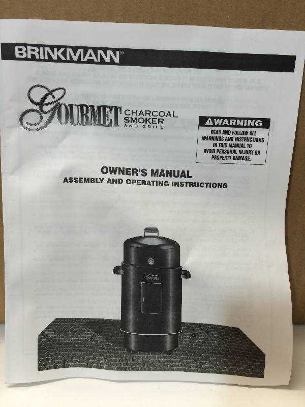 brinkmann charcoal smoker instruction manual