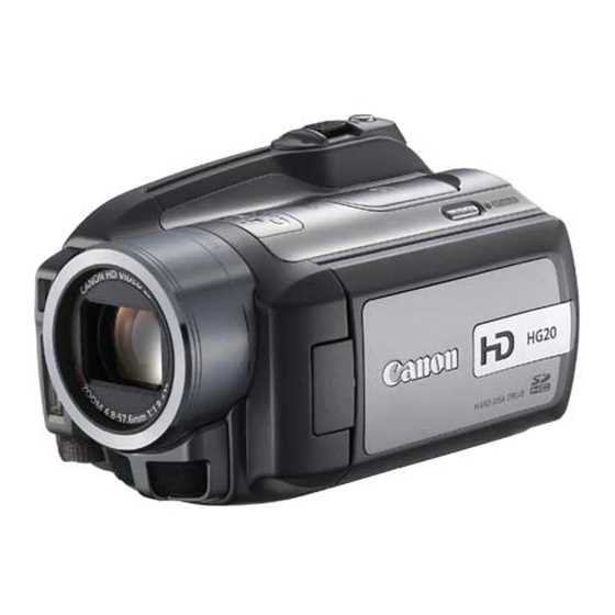 canon vixia hg20 instruction manual