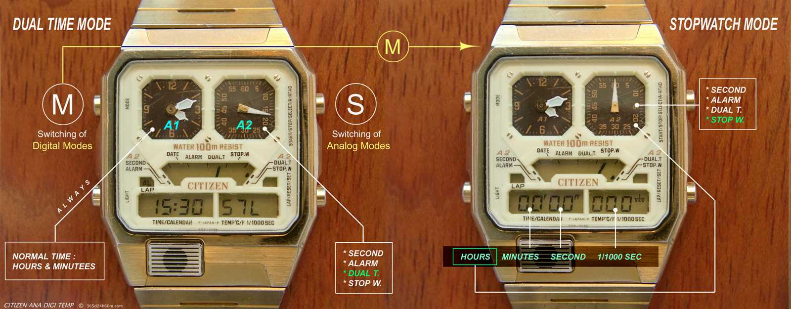 citizen ana digi temp watch instruction manual