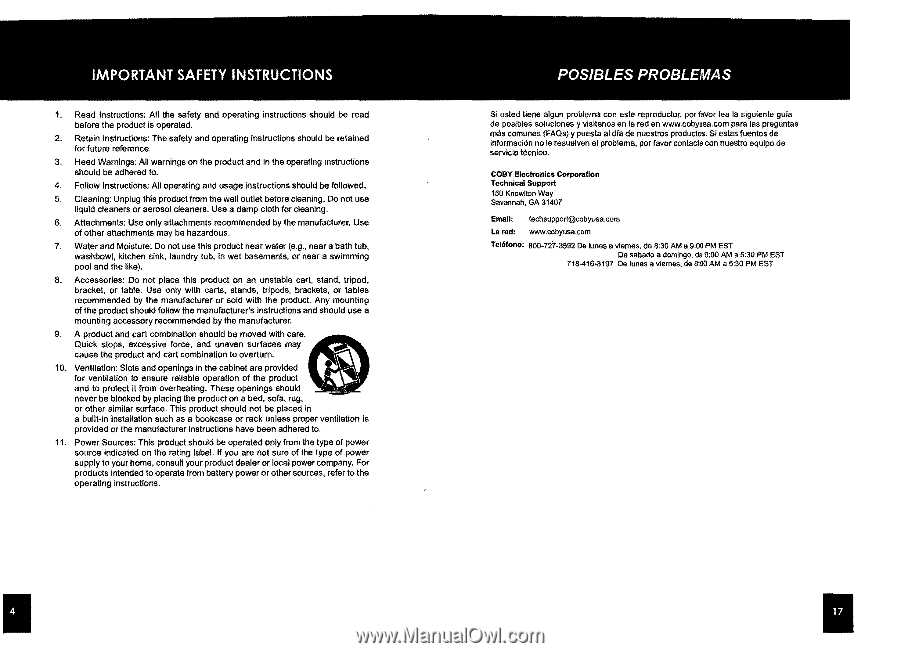 coby dp700 instruction manual