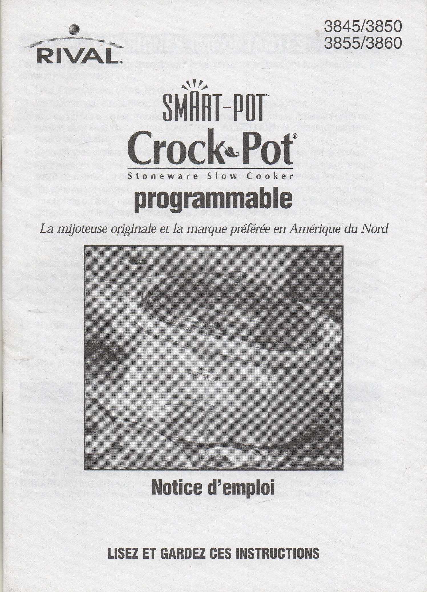 crock pot smart pot instruction manual