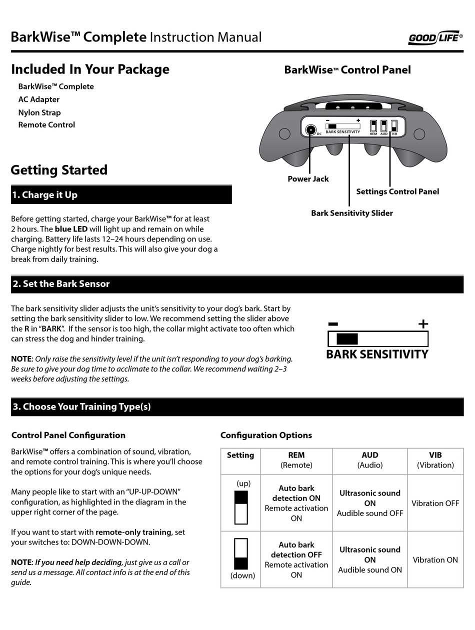 czccwd bark collar instruction manual