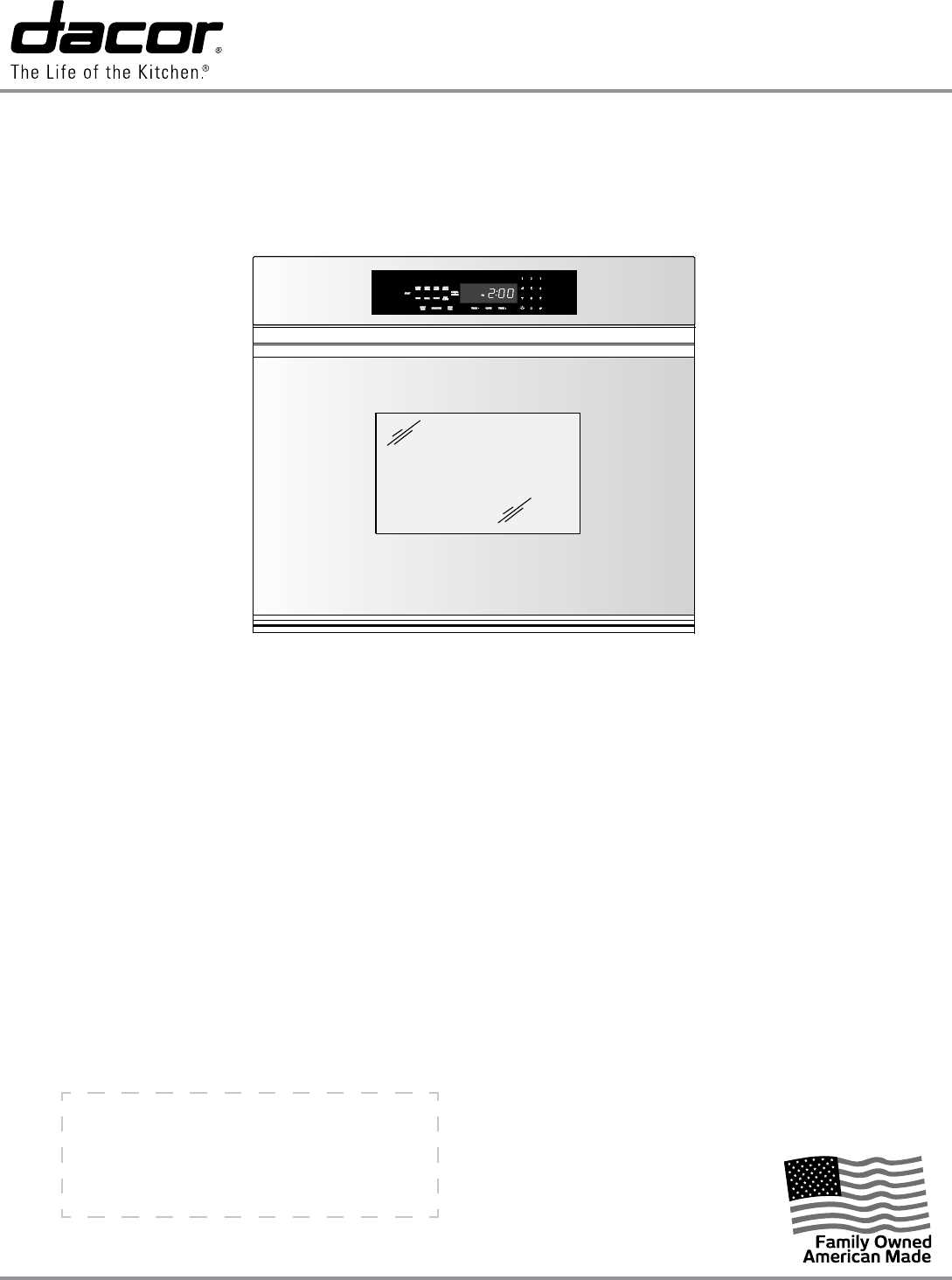 dacor microwave instruction manual