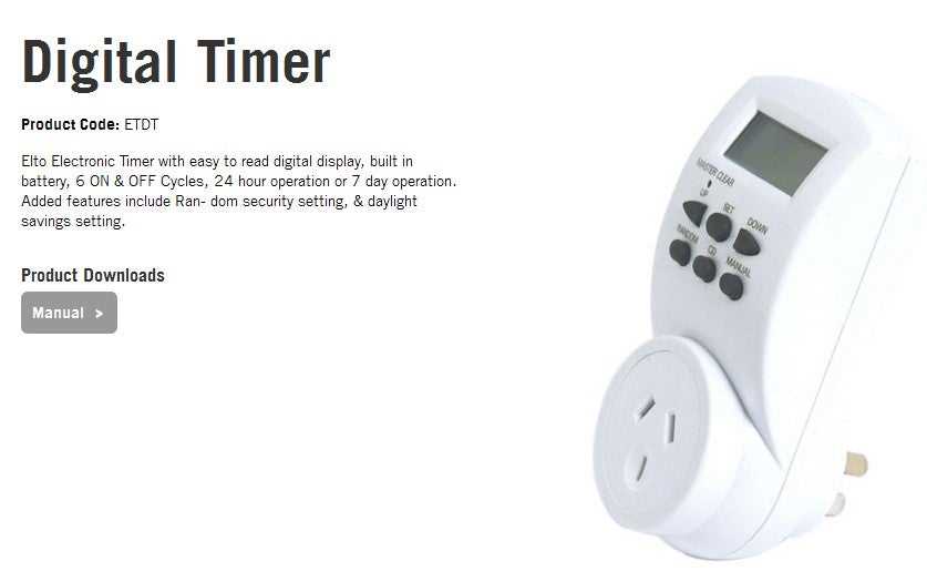 digital timer instruction manual