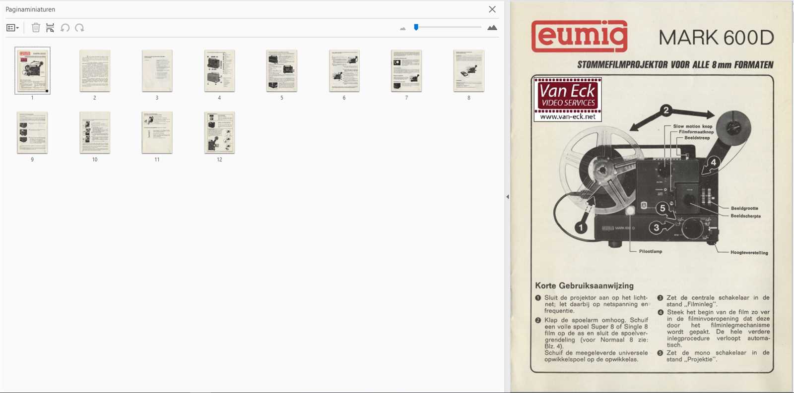 eumig mark 501 instruction manual