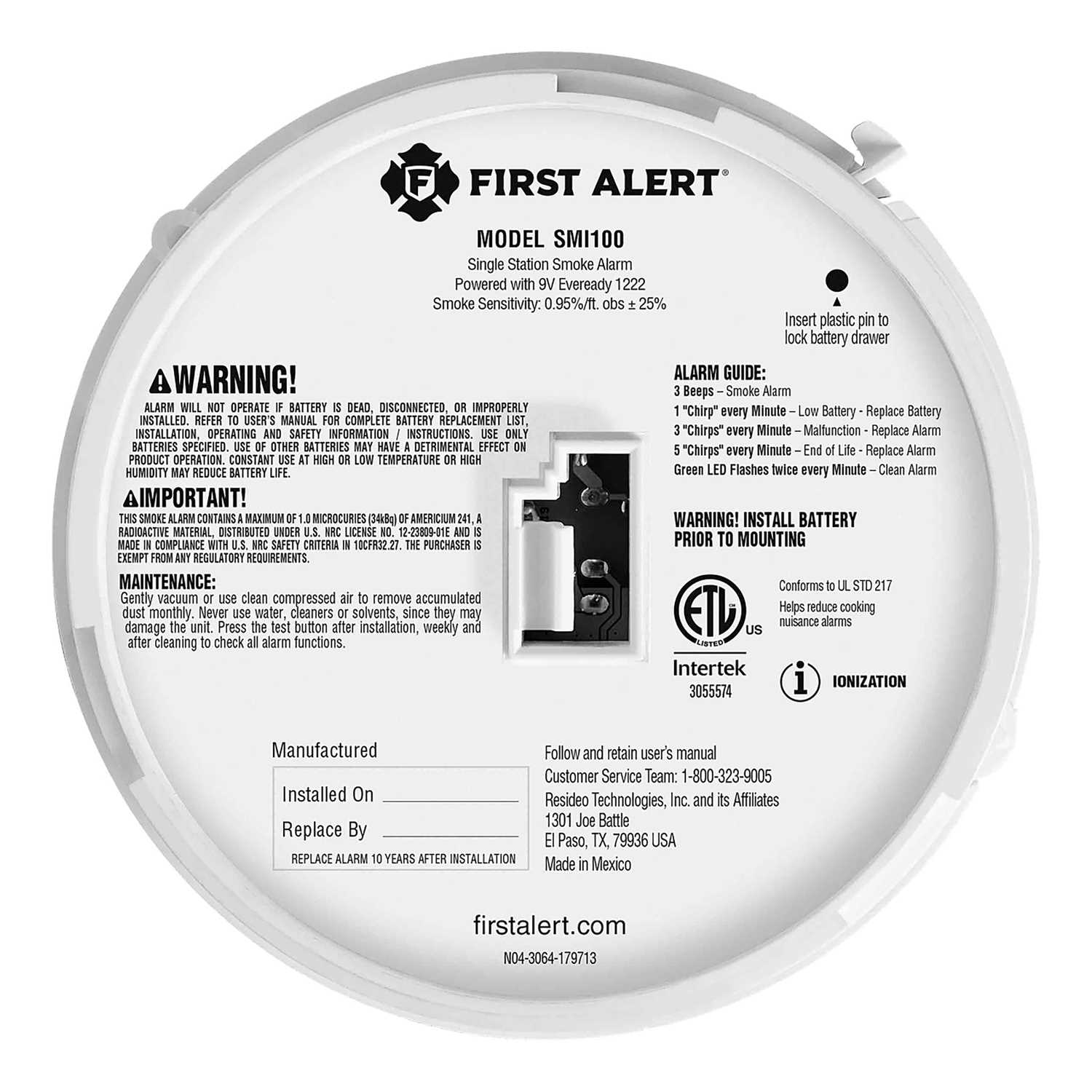 first alert smoke alarm instruction manual