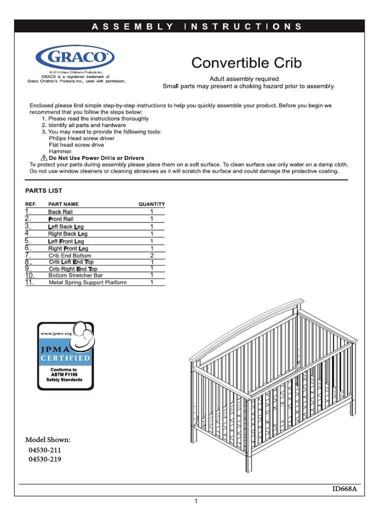 graco crib instruction manual