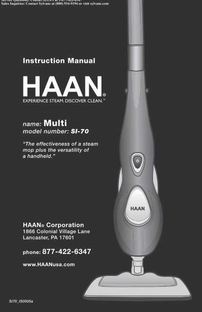 haan floor steamer instruction manual