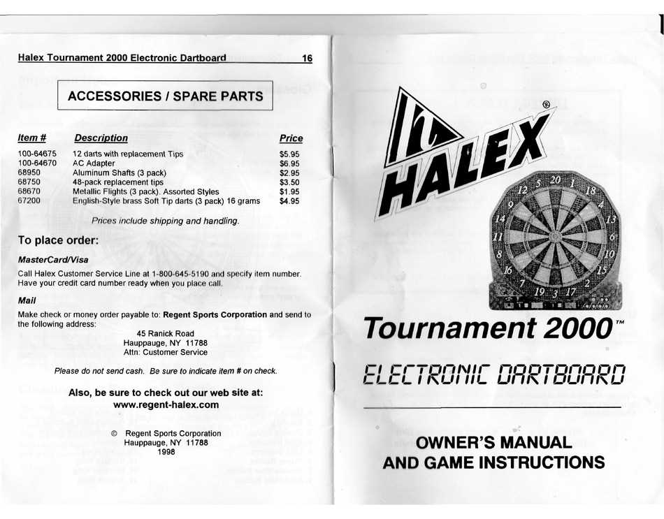 halex electronic dartboard instruction manual