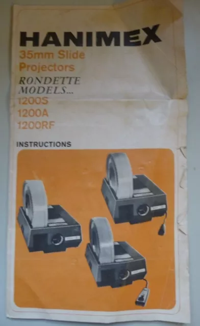 hanimex slide projector manual instructions