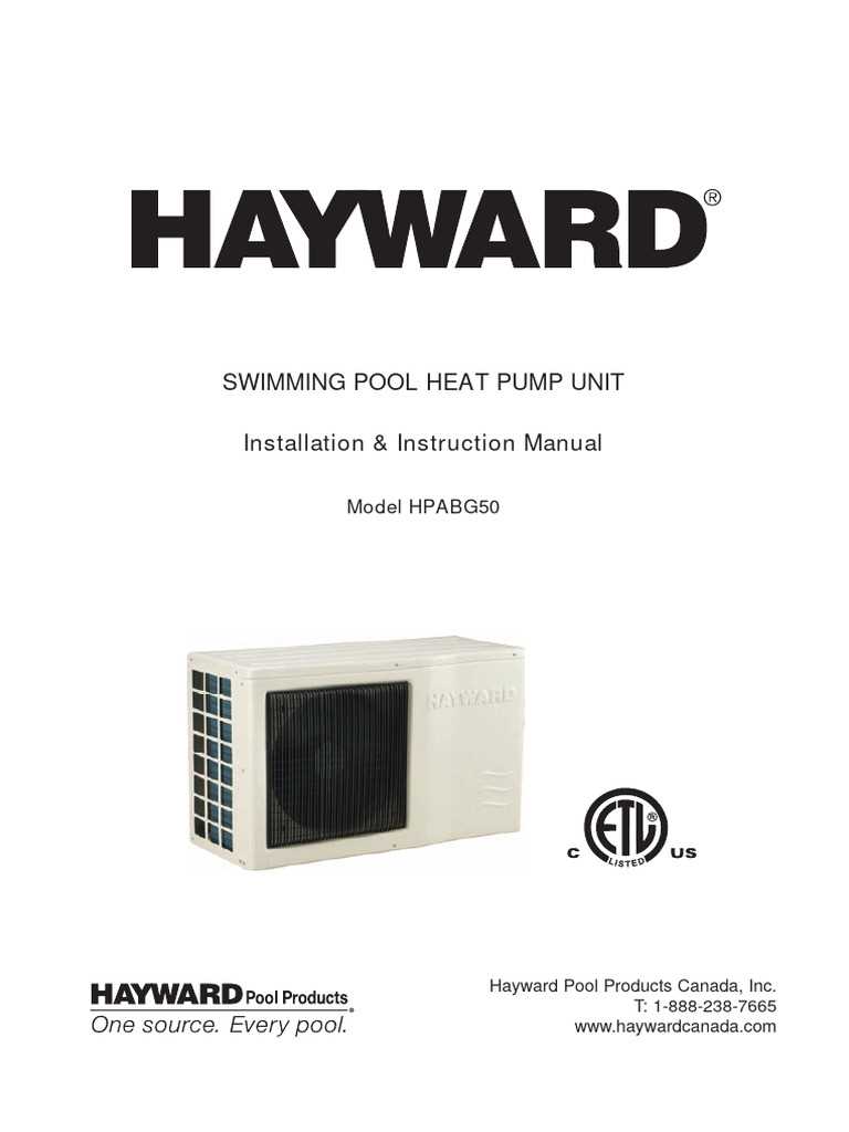 hayward pool heater instruction manual