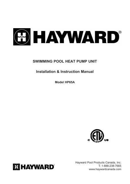 hayward pool heater instruction manual