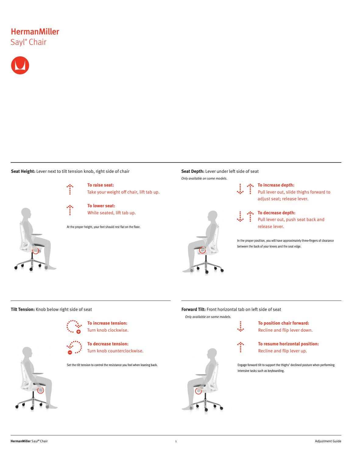 herman miller aeron chair instruction manual