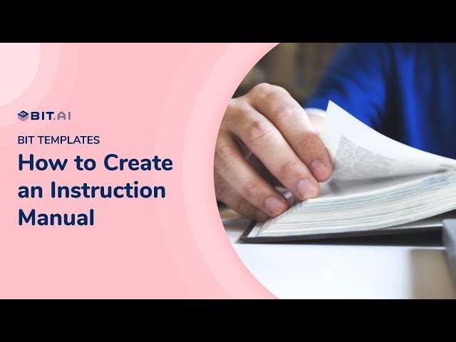 how to make a good instruction manual