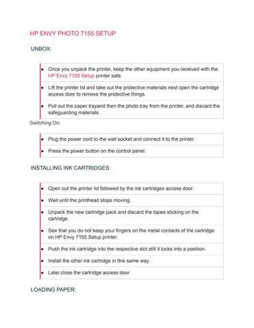 hp envy instruction manual