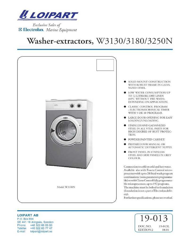 instruction manual for electrolux washing machine