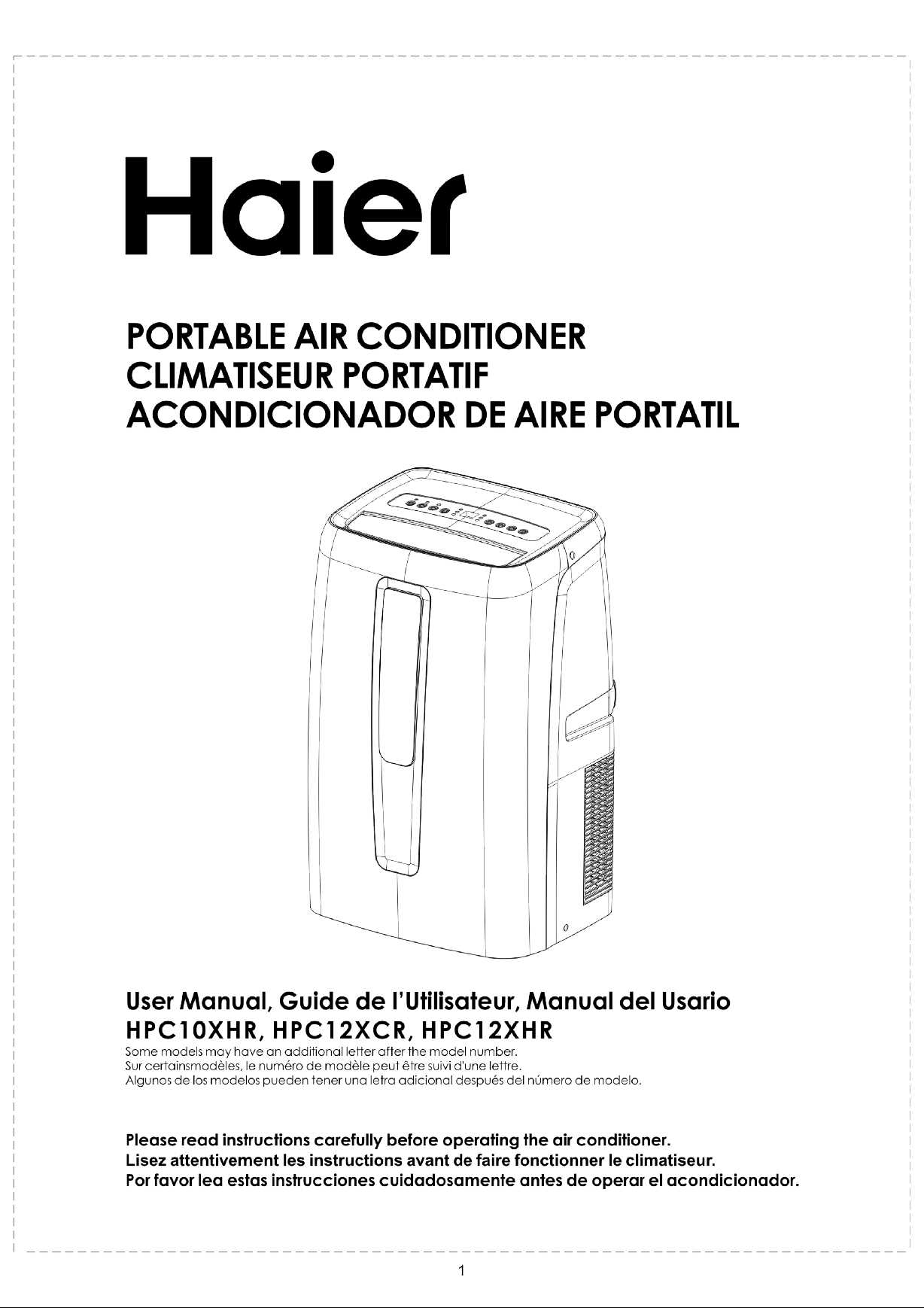 instruction manual for haier air conditioner