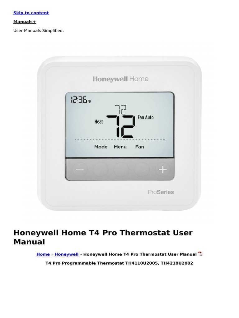 instruction manual for honeywell home thermostat