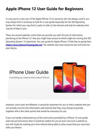instruction manual for iphone 12