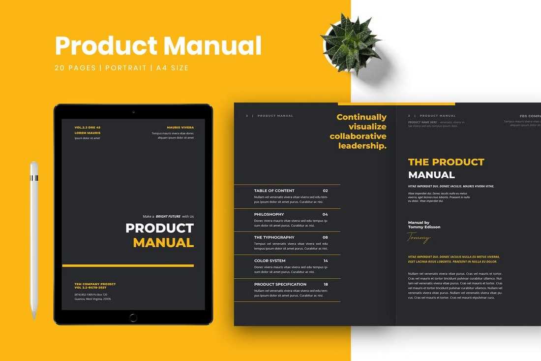 instruction manual template publisher