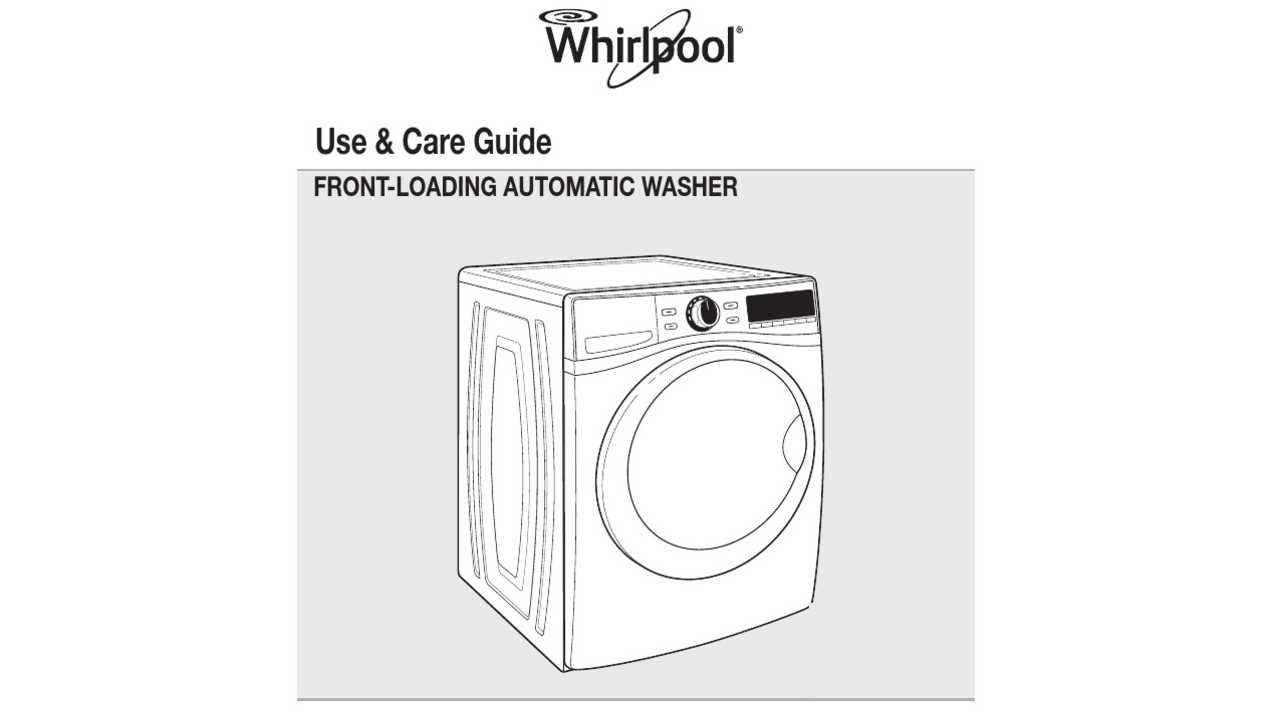 instruction manual whirlpool washing machine