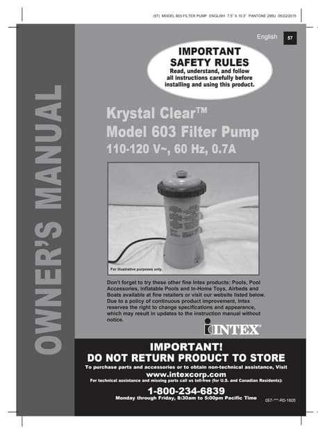 intex pool instruction manual