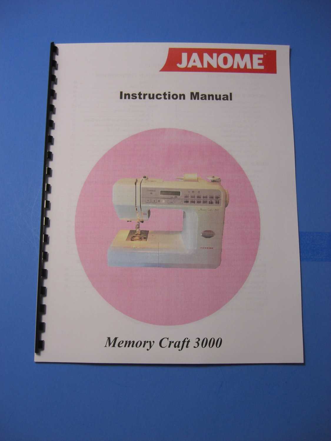 janome memory craft 3000 instruction manual