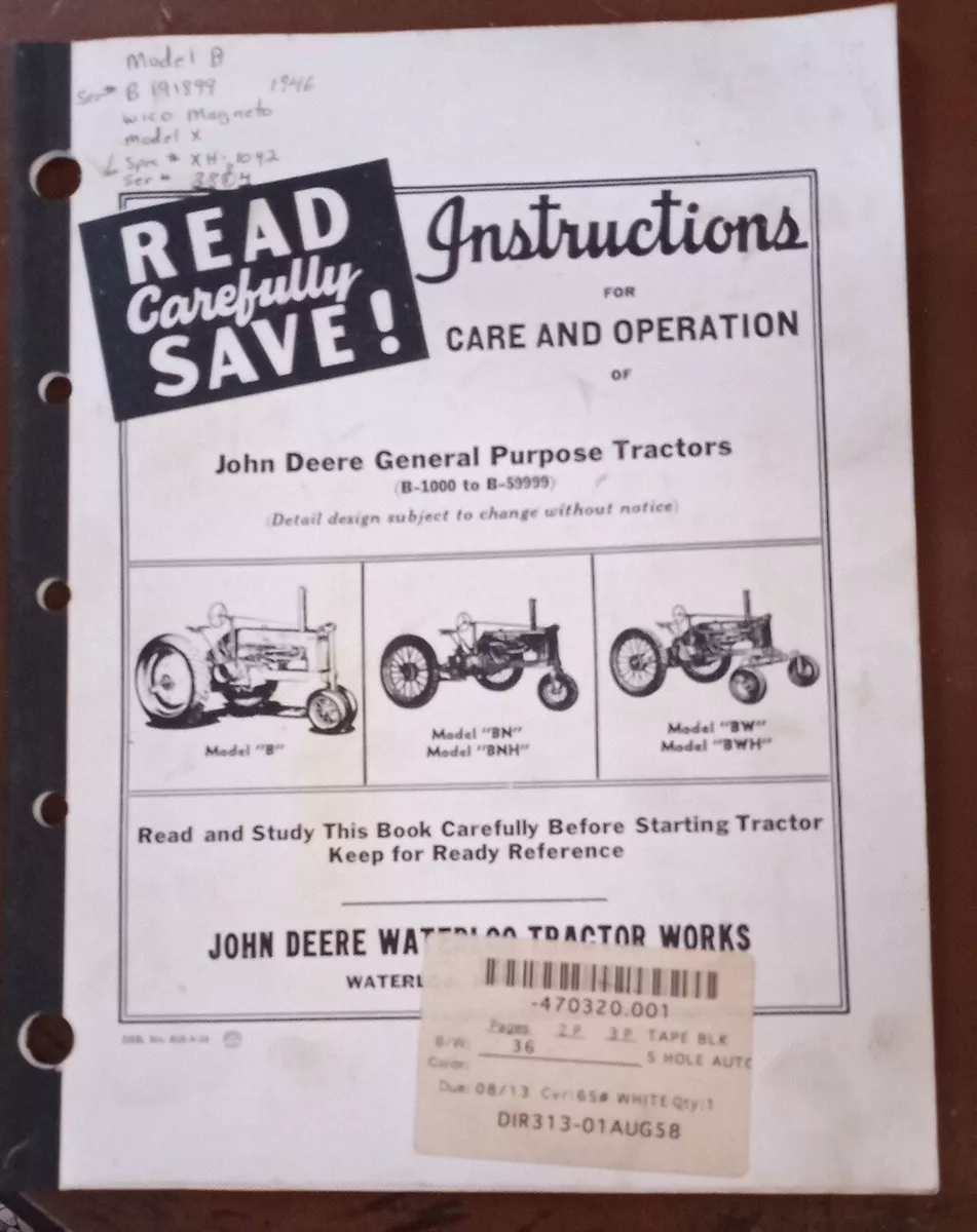 john deere instruction manuals