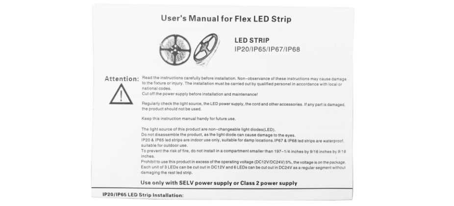 led lights instruction manual