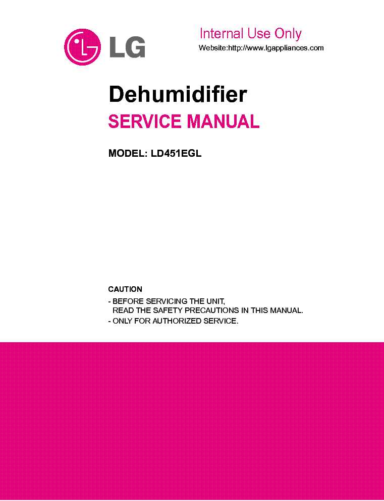 lg dehumidifier instruction manual