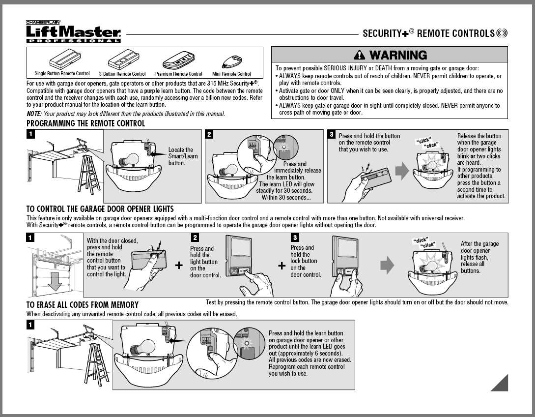liftmaster keypad instruction manual