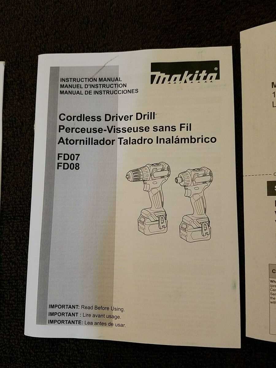 makita cordless drill instruction manual