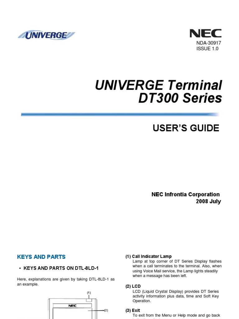 nec phone instructions manual