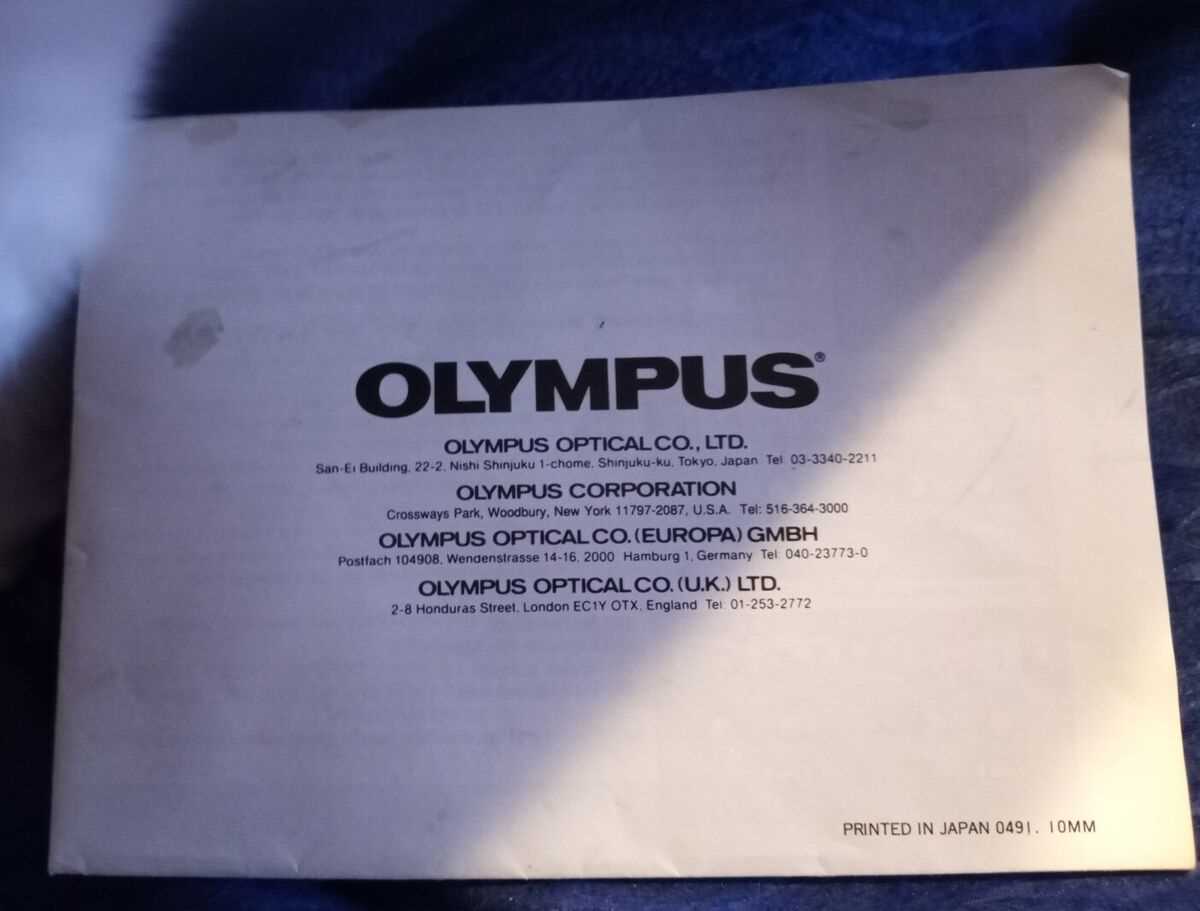 olympus is 1000 instruction manual