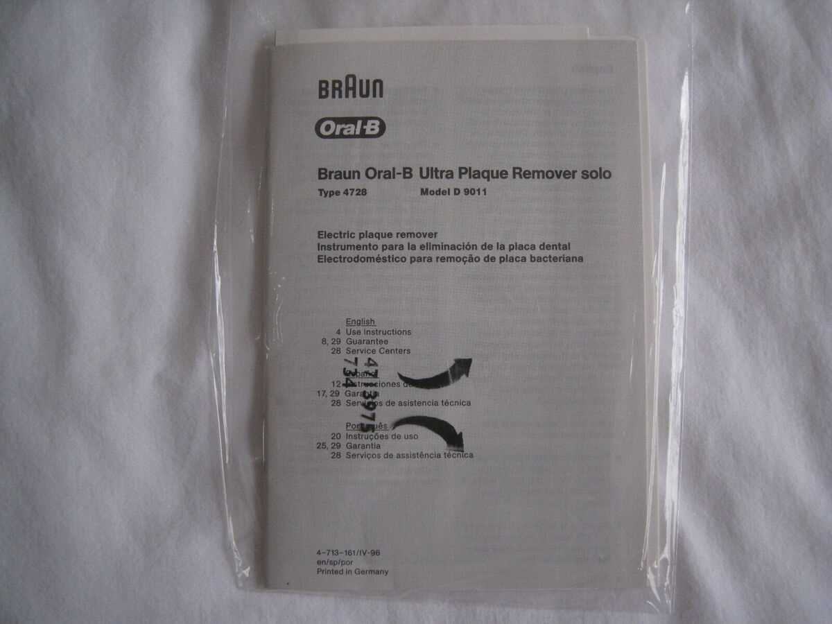 oral b braun instruction manual