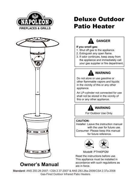 patio heater instruction manual