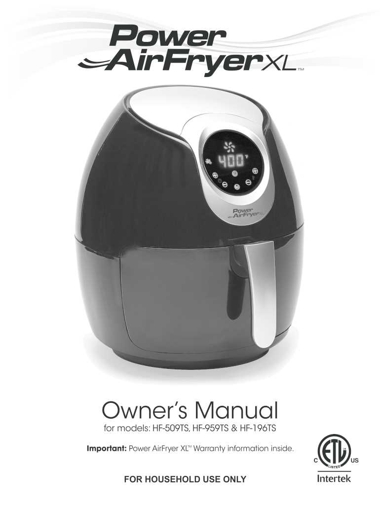 power air fryer oven instruction manual