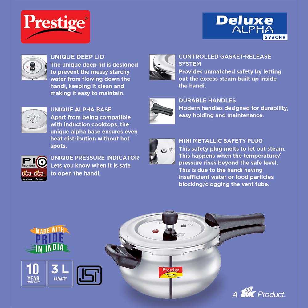 prestige deluxe pressure cooker instruction manual