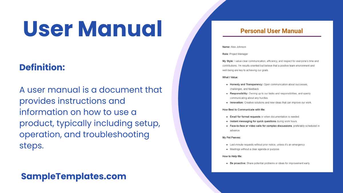 product instruction manual template