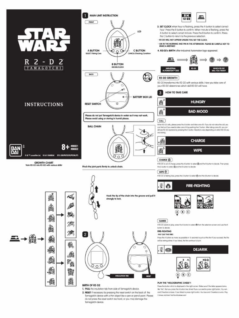 r2d2 tamagotchi instruction manual