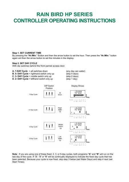 rain bird controller instruction manual