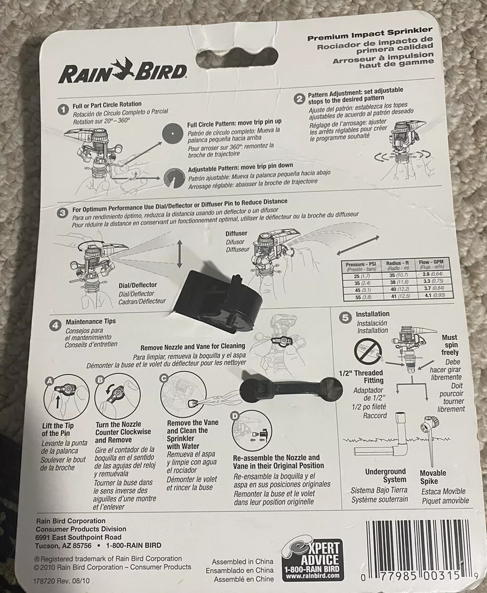 rainbird sprinkler instruction manual